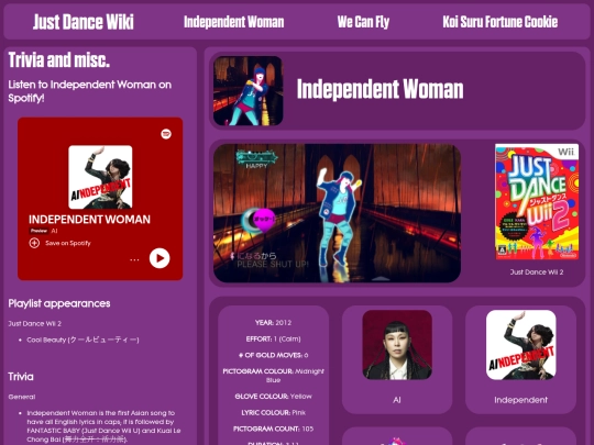 JDWiki/Independent_Woman screenshot