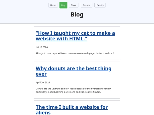 Blog screenshot