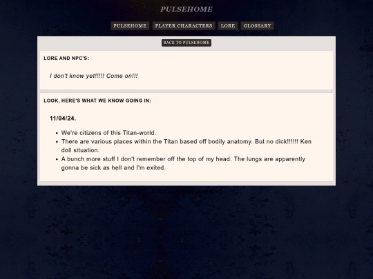 blog/pulsehome/lore screenshot