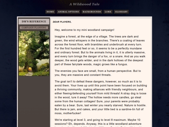 blog/wildwood/home screenshot