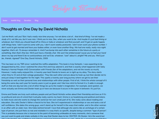 blogentries/onedaythoughts screenshot