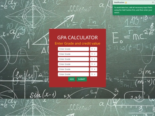 gpa calculator screenshot