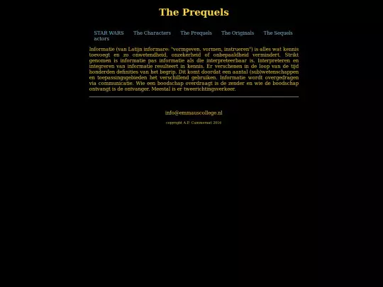 Voorbeeld eenvoudige website/info screenshot