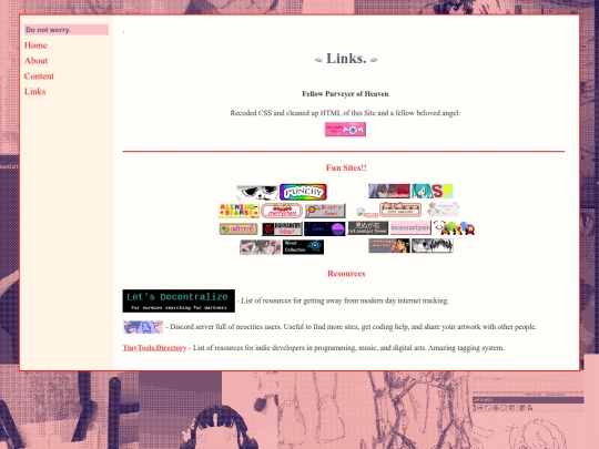 links screenshot