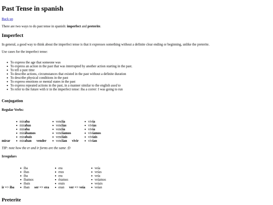 studyguides/spanish/capitulo2/pasttense screenshot