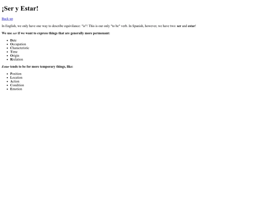 studyguides/spanish/capitulo2/serestar screenshot