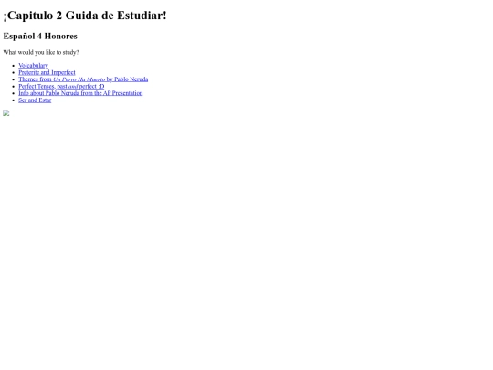 studyguides/spanish/capitulo2/start screenshot