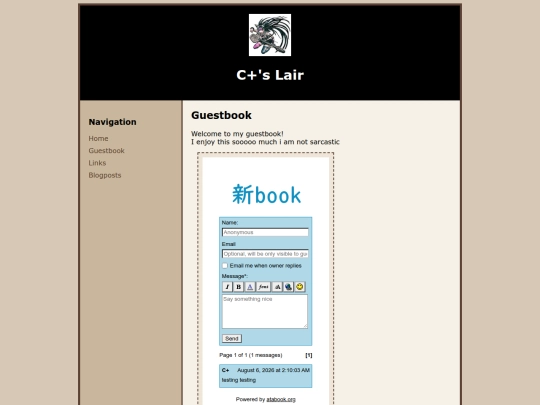 guestbook screenshot