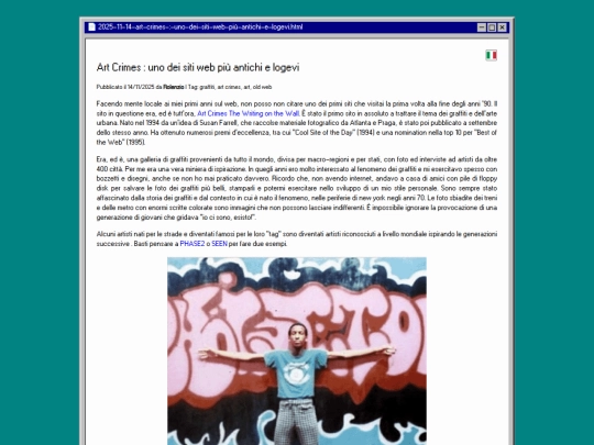 posts/2025-11-14-art-crimes---uno-dei-siti-web-pi--antichi-e-logevi screenshot