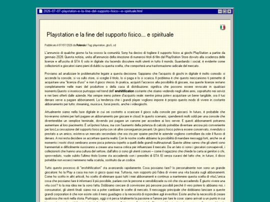 posts/2026-07-07-playstation-e-la-fine-del-supporto-fisico--e-spirituale screenshot