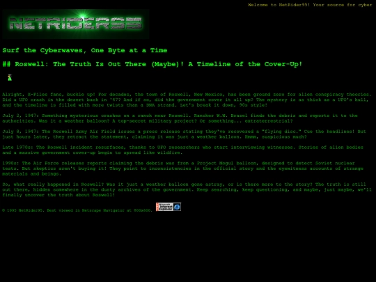 roswell-cover-up-timeline screenshot