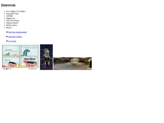 About me - Intrests screenshot