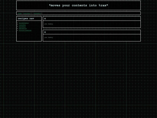 recipes/dinners screenshot
