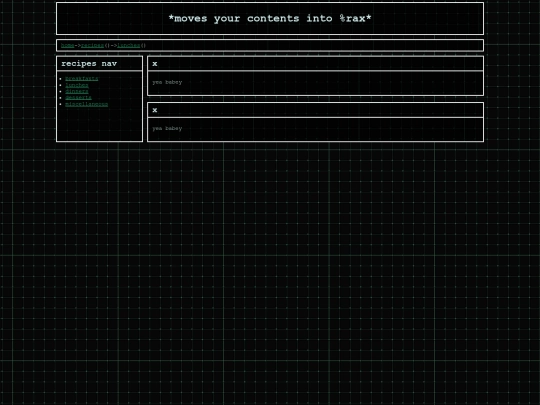 recipes/lunches screenshot