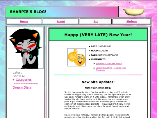 blog screenshot