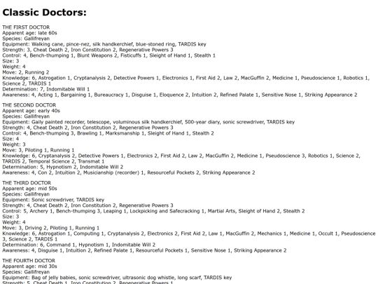 classicdoctors screenshot