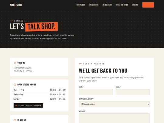 ?traffic/?loads/functions?/signal??/? makerspace/contact screenshot