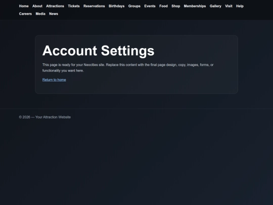 TheLasVegasFunHouse/account/settings screenshot