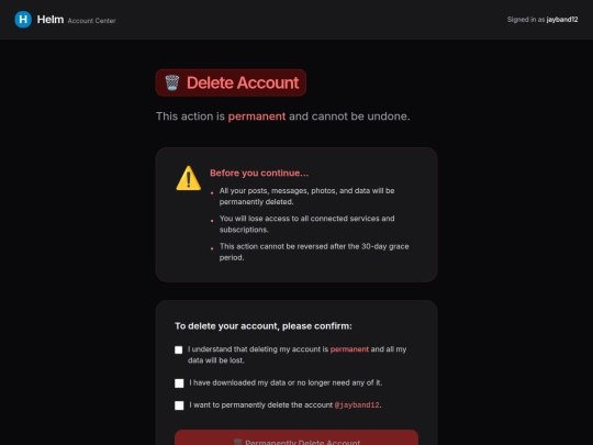 account-dashboard/profile/account-center/pages/delete-account screenshot