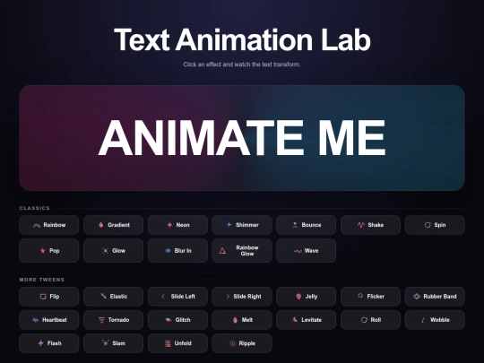 account-dashboard/profile/preset-profiles/text_animation_lab-1 screenshot