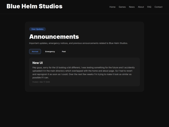 announcements screenshot