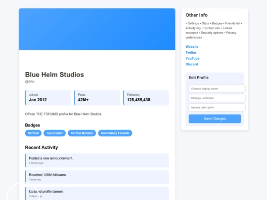 betas/demos/myProfile screenshot