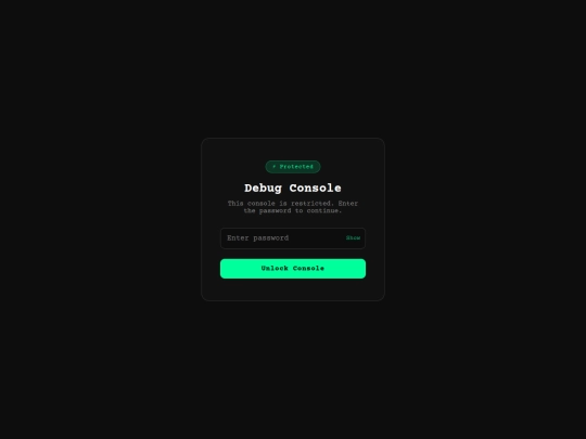 debug-menu/console screenshot