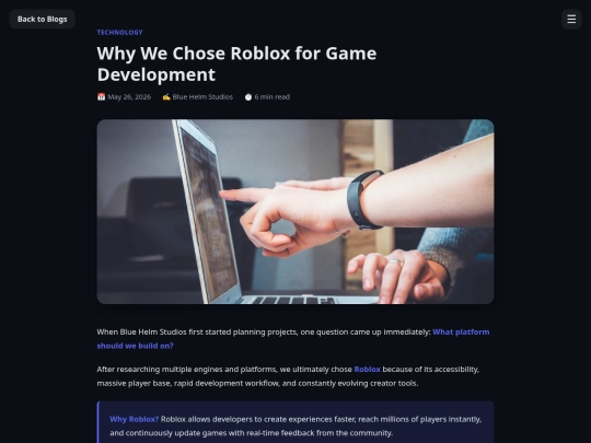 games/game-news/blogs/why-we-chose-roblox-for-game-development screenshot
