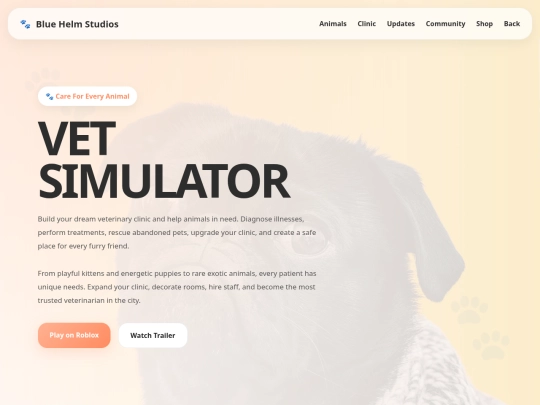 games/veterinarian-life/home screenshot