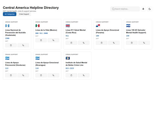 helplines/central-america screenshot