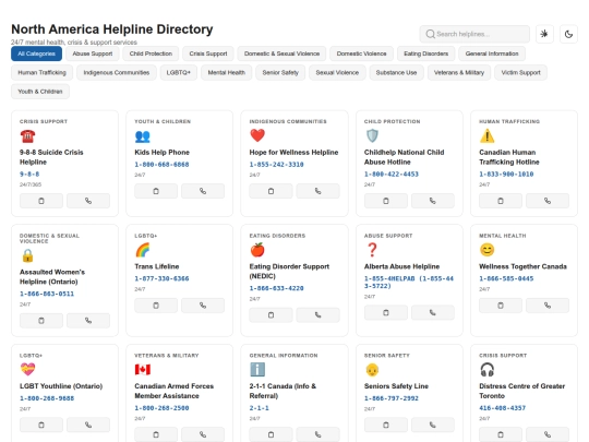 helplines/north-america screenshot