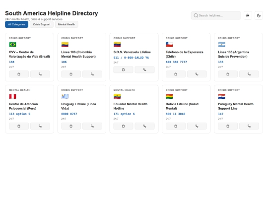 helplines/south-america screenshot