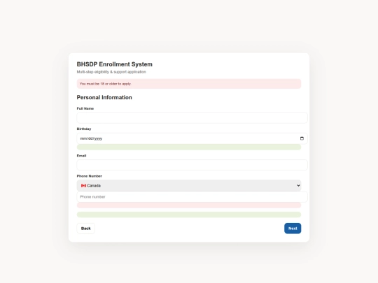 subdomains/dashboard/enrollment-portal screenshot
