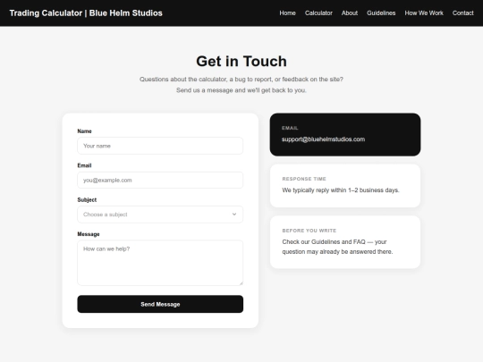 trading-calculator/contact-us screenshot
