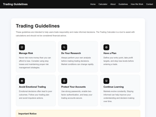 trading-calculator/trading-guidelines screenshot