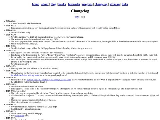 changelog screenshot
