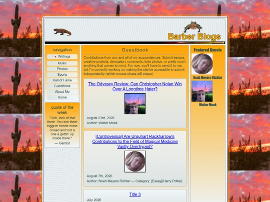 guestbook screenshot