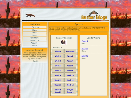 sports screenshot