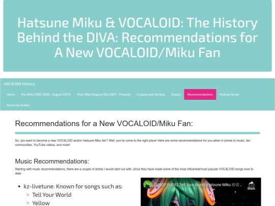 recommendations screenshot