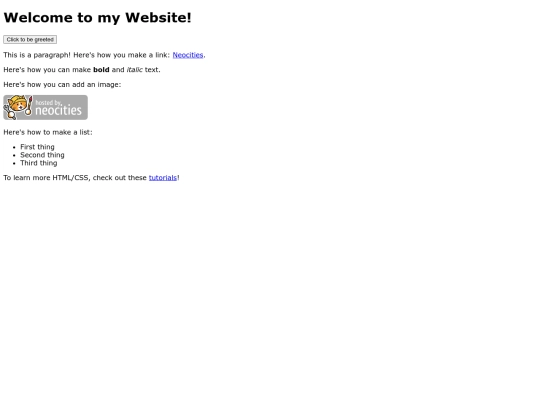 Greeting screenshot