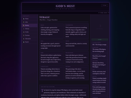 bestiary/syralic screenshot