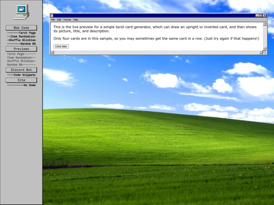 fun/code/tarot screenshot