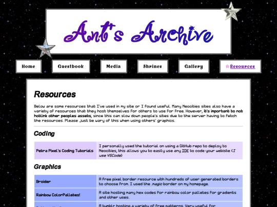 resources screenshot