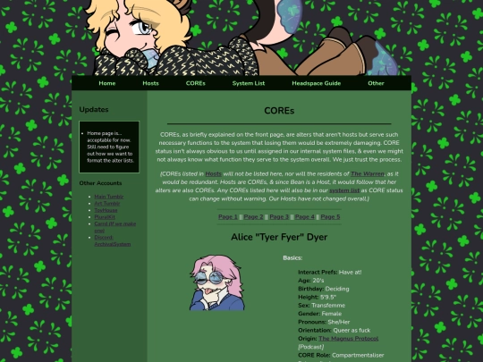 alterfiles/COREs screenshot
