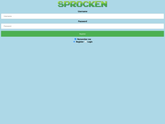 account/register screenshot