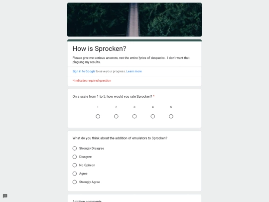 feedback screenshot