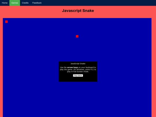 game/javascriptsnake screenshot