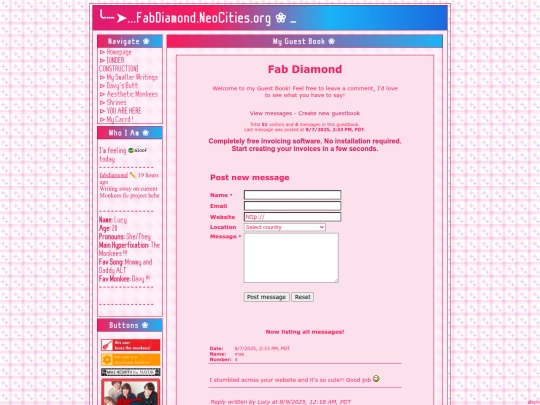 Guestbook screenshot