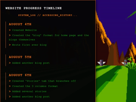log screenshot