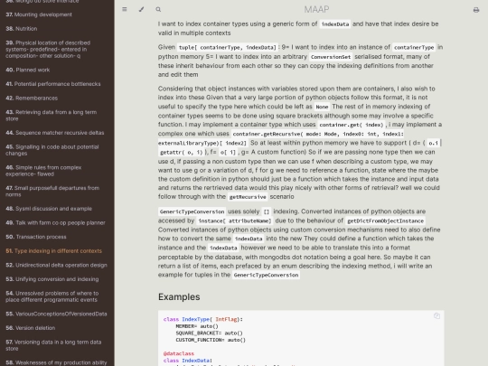Type indexing in different contexts screenshot